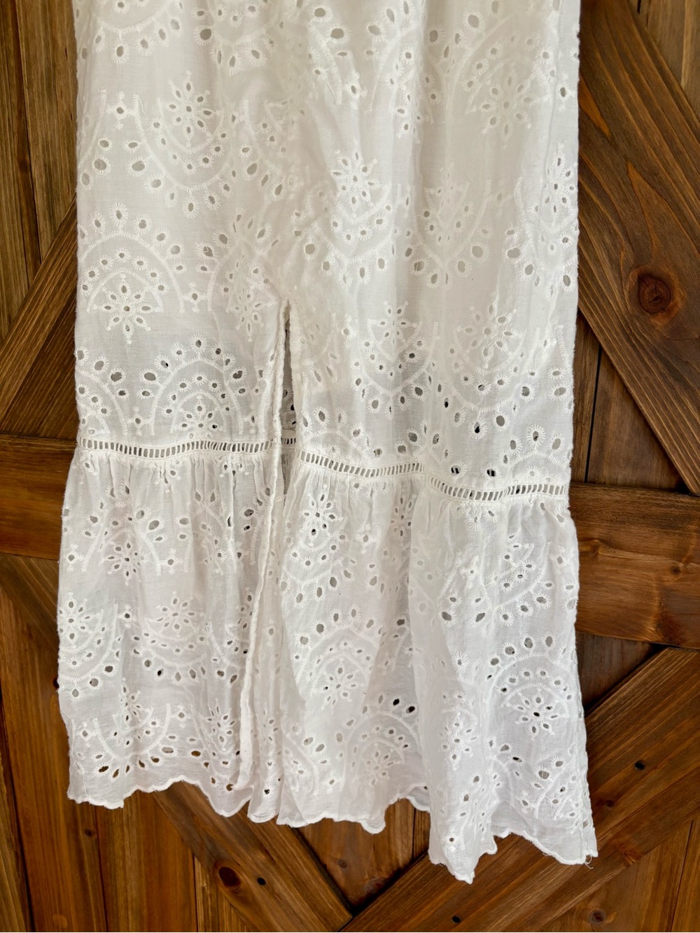 Altar'd State White Eyelet 100% Cotton Midi Coastal Cottage Dress. Size Medium - Picture 5 of 12